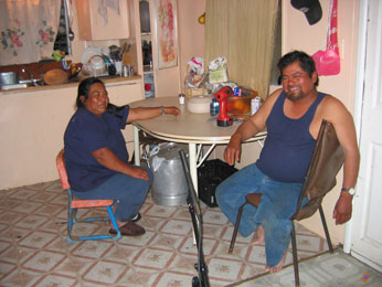 photograph of Josephina & Mattaeo at their kitchen table